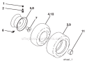 Wheels  Tires Diagram and Parts List for HD13538 96016000100 Weed Eater Lawn Tractor